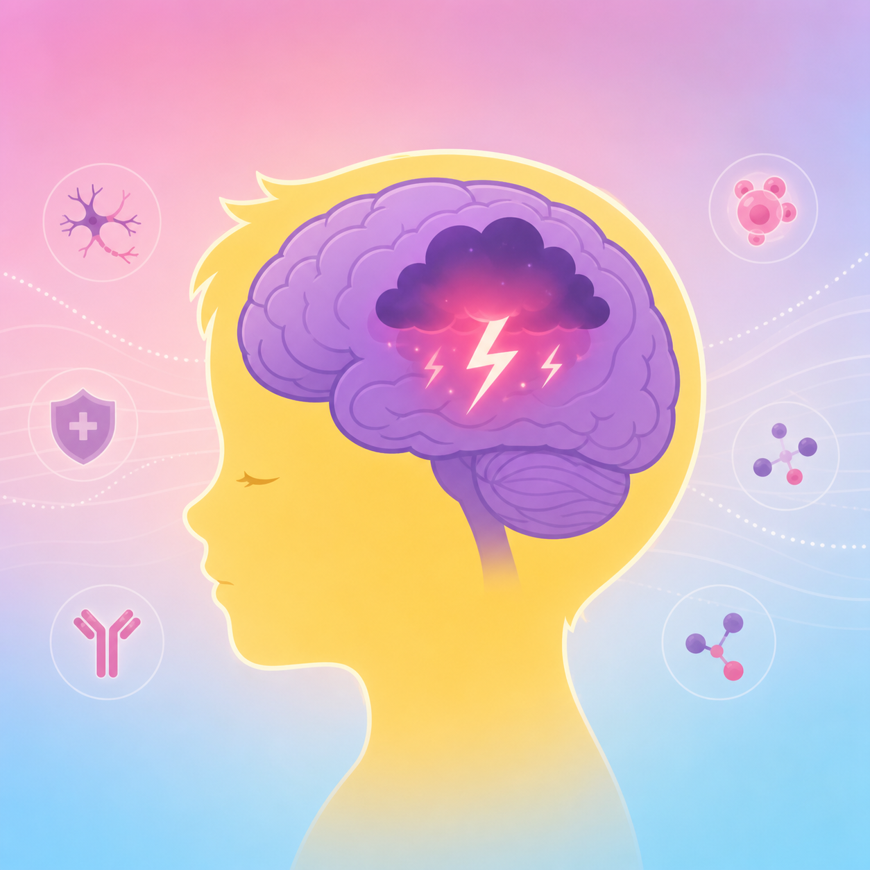 Head and brain educational infographic for books and key references